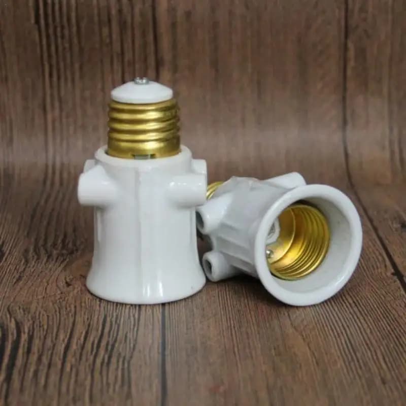 Adattatore per lampadina LED ABS E27 EU Adattatore per lampadina con presa E27 Adattatore per lampada da E27 a spina UE Portalampada Accessori per connettori