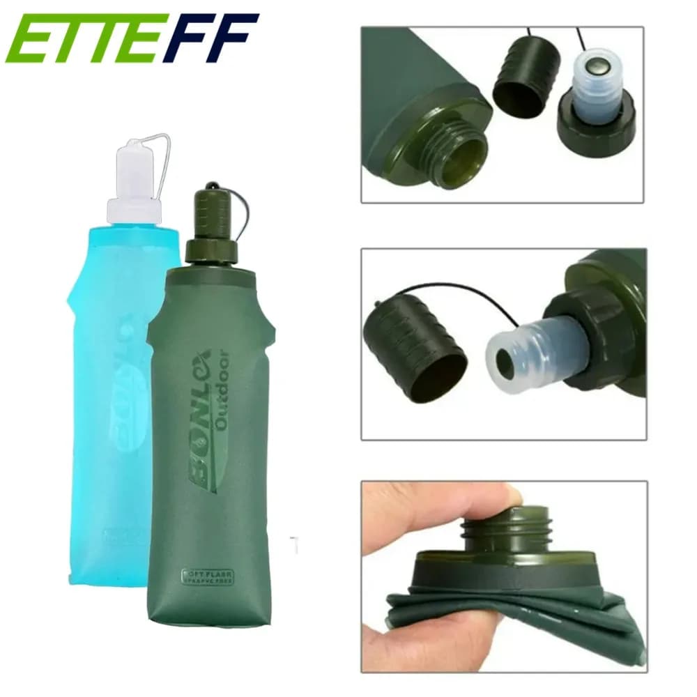 Water bottle hydration pack with 250 ml soft bottle TPU 500 ml BPA-free racing bottle for hydration package, for running, hiking, cycling