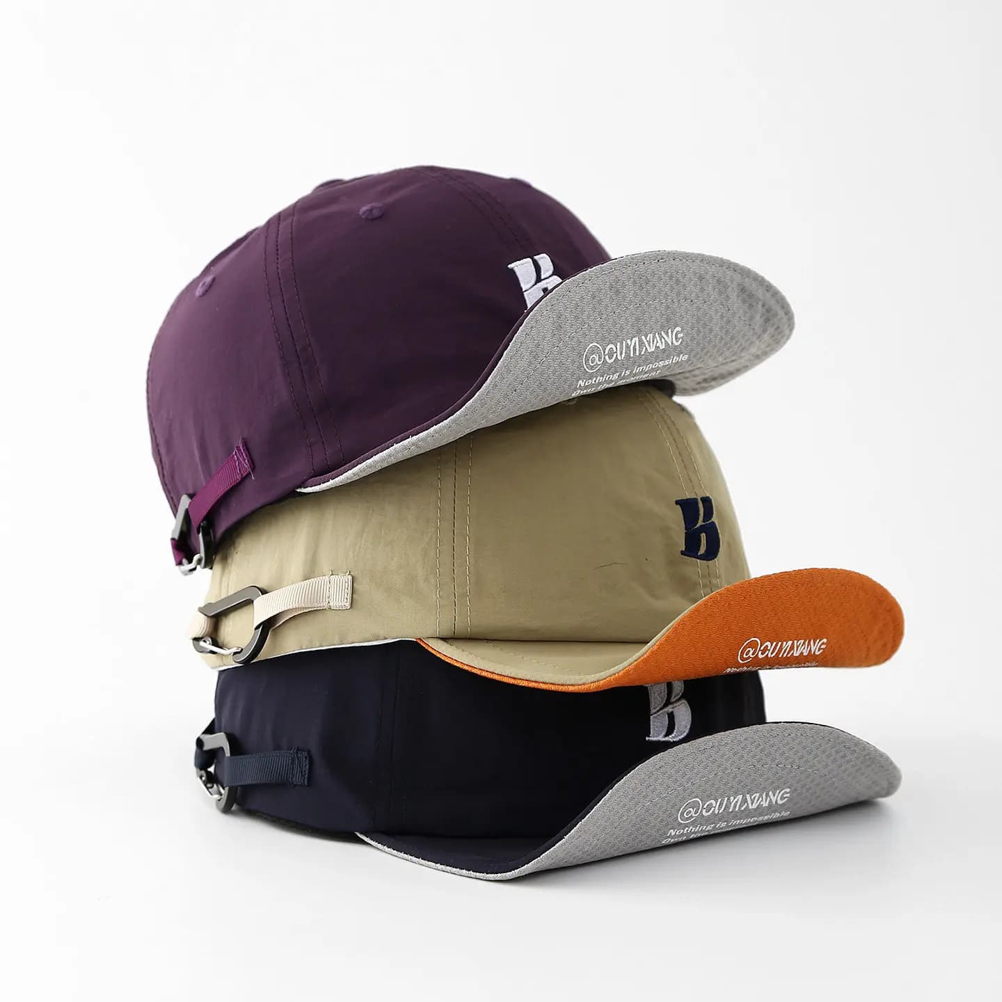 Retro B-letter Flip-brimmed Cap,Work Cap,Women Men's Japanese Style Short-brimmed Baseball Cap With hook