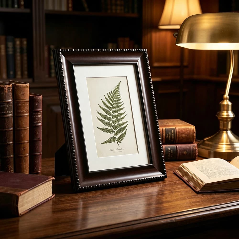 2 Pack Classic Dark Walnut Picture Frame With Mat 6 In-A4 Photo Frames For Wall Desk Certificate Display Vintage Study Decor