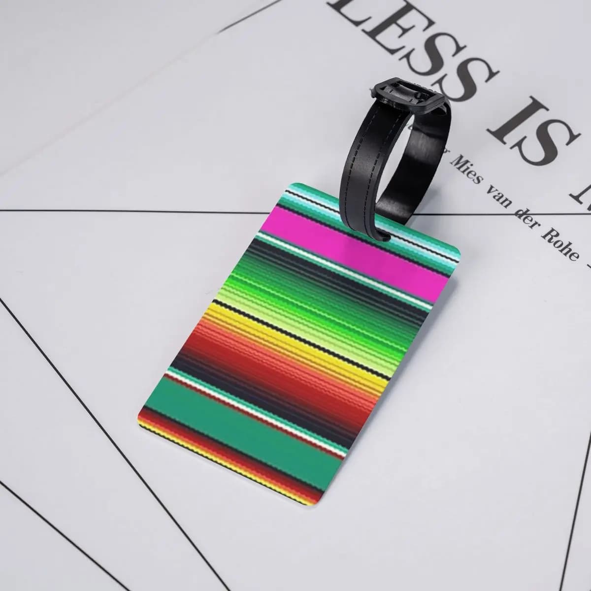 Set di 4 Etichette per Bagagli con Motivi Indigeni Messicani, Accessori per Valigie, Targhette per Bagagli da Viaggio con Spazio per Nome, Indirizzo e ID