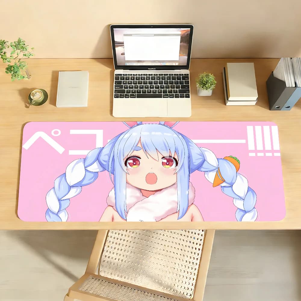 V-Usada Pekora Mouse Pad per computer portatile, tappetino per mouse in gomma antiscivolo, tappetino per mouse per giocatori, decorazione per scrivania