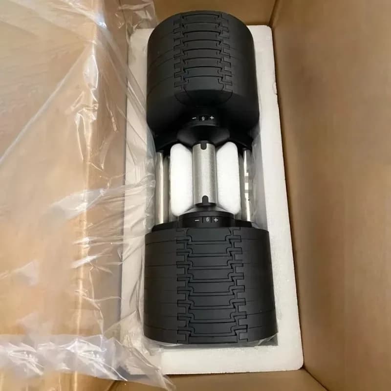 Set di Manubri Regolabili Quadrati da 32 kg, Nuovo Design, Antiscivolo, per Allenamento di Forza a Casa, con Piastre di Peso Quadrate