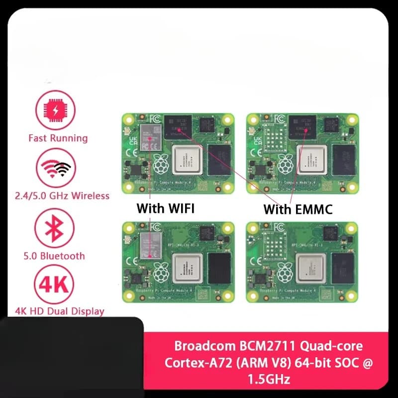 Raspberry Pi CM4 4GB RAM Modulo di Calcolo CM4104000 CM4104008 CM4104016 CM4104032 CM4004000 CM4004008 CM4004016 CM4004032 Varianti