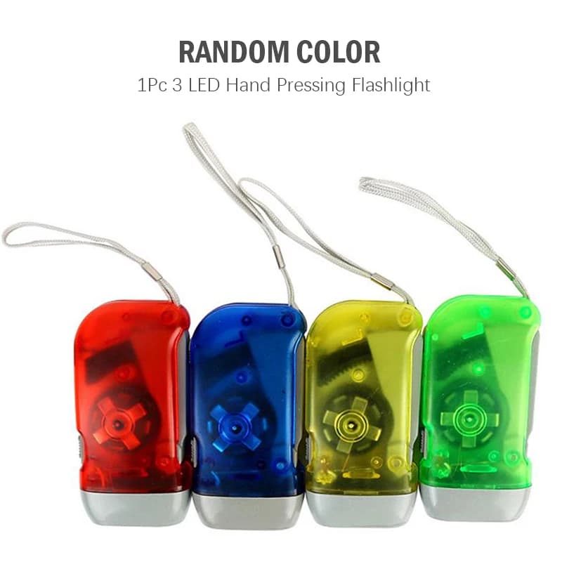 Lampada da campeggio con torcia a carica manuale a 3 LED per esterni