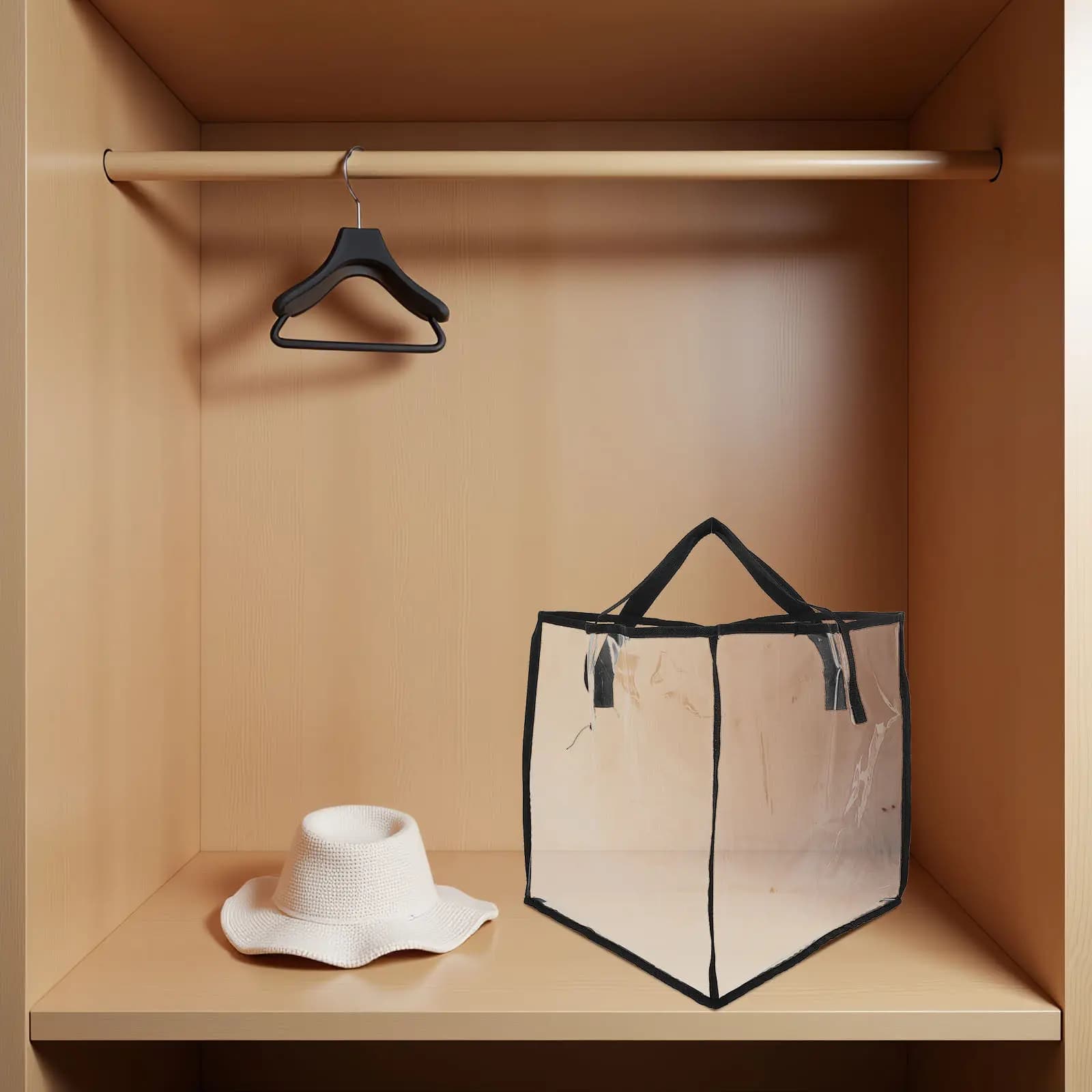 2Pcs Triangle Clothes Hanger Organizer Bag Standalone Structure 5Kg Capacity for Dormitory Bedroom Wardrobe Laundry Room Closet