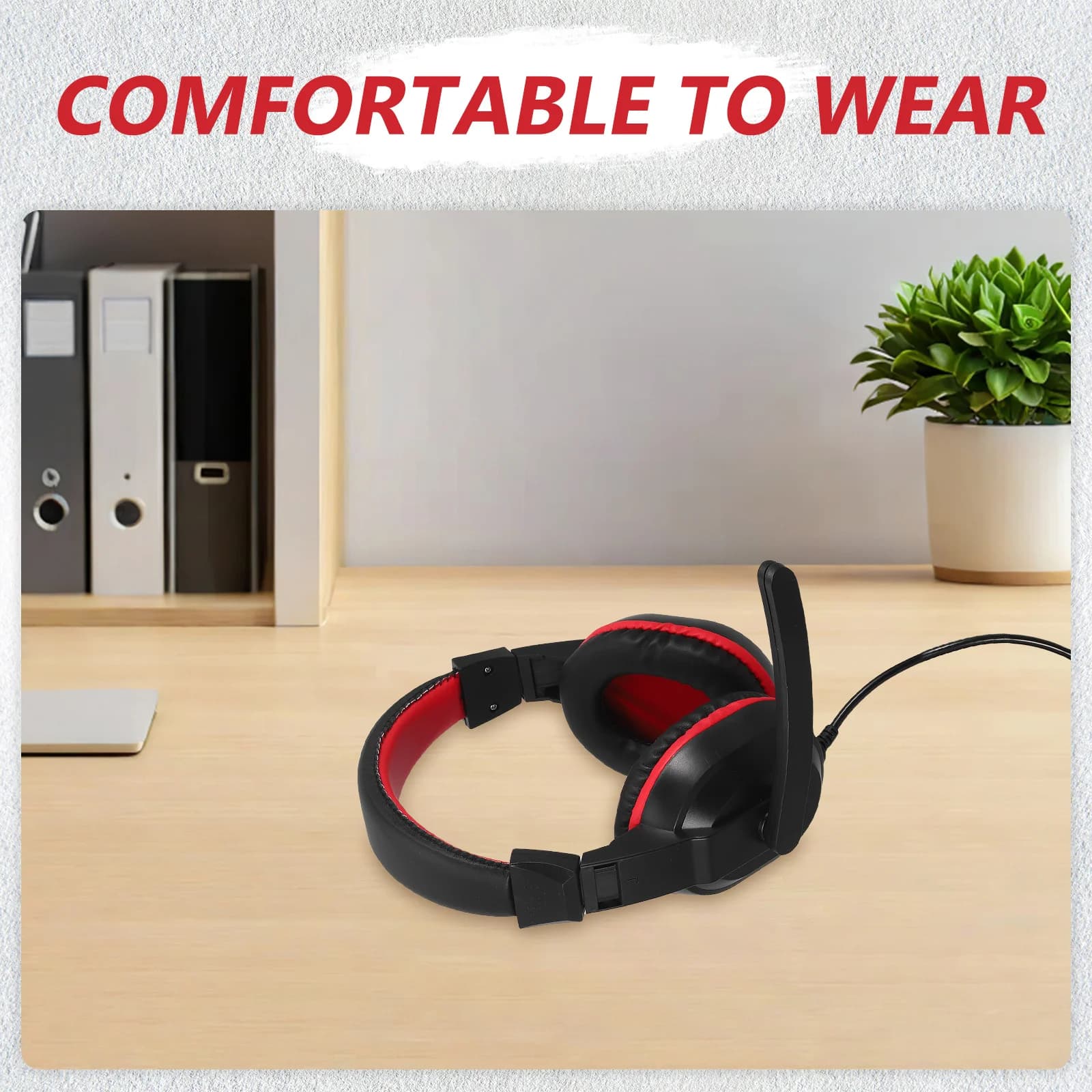 Stereo Headphones with Microphone for Gaming, Design Over-Ear Adjustable, Acoustic Insulation, Low Power, Compatible with PC and Laptop, Blue