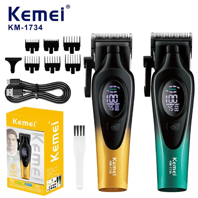 Kemei NEW Wireless Professional Haircut 0mm Zero Gap for Finishing and Cutting, Electric Precision Cutting Machine