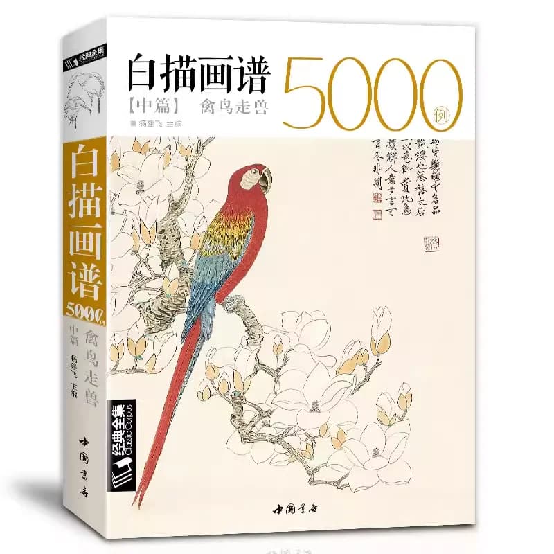 Line Drawing Line Drawings Hand Painting Sketch Collection Books 5000 case Incude Poultry Birds Beasts and Various Animals
