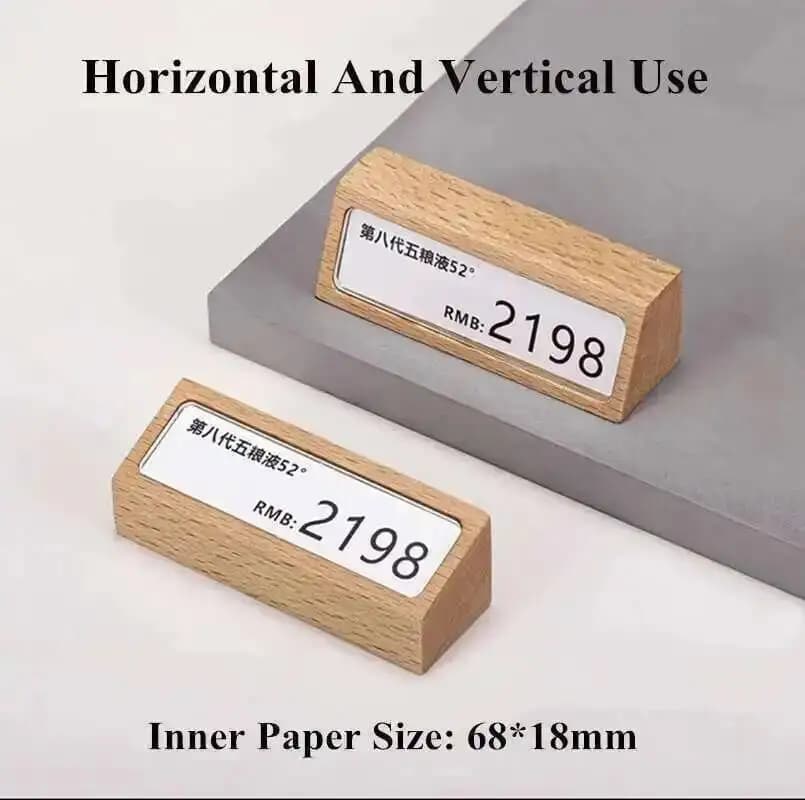 5 Pezzi 68x18mm Mini Espositori in Legno per Etichette Prezzo, Porta Cartellini, Organizzatore per Cartellini Prezzo