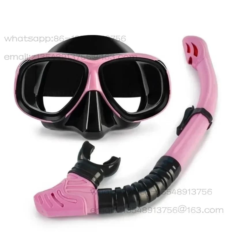 Set da snorkeling in due pezzi, boccaglio in silicone completamente impermeabile, maschera subacquea con lenti graduate, consegna rapida.