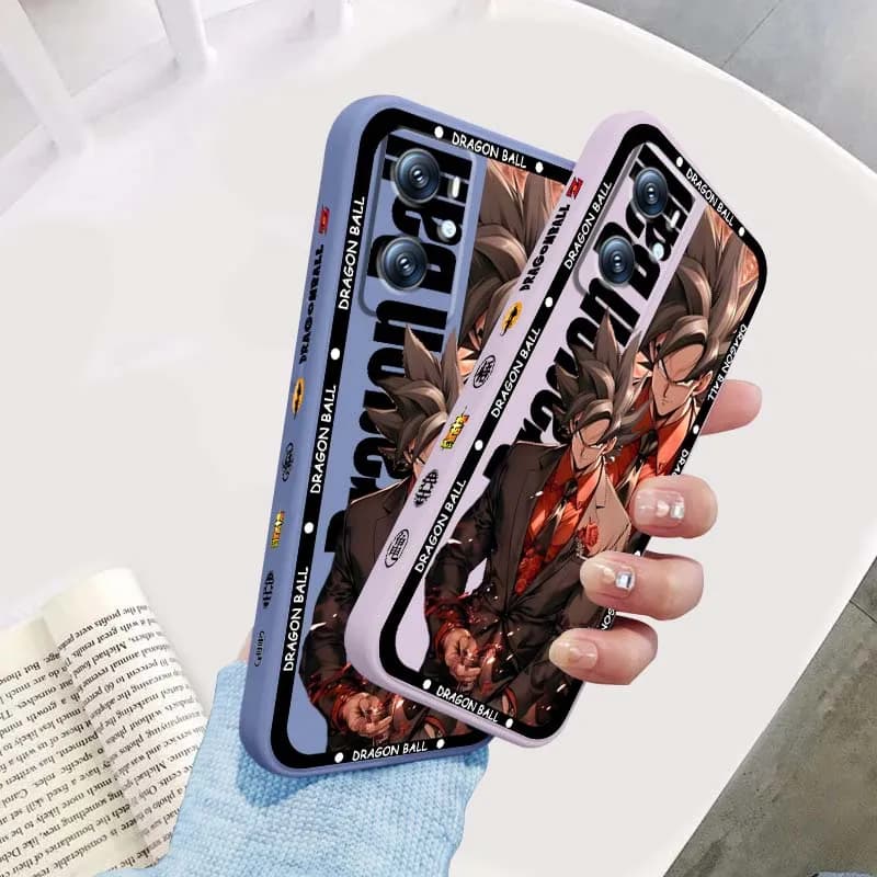 Custodia per telefono Dragon Ball Goku Art per OPPO Find X5 A5 A6 A80 A60 A40 A3 A98 A96 A94 A76 A54 A74 A73 A16 con cordino liquido