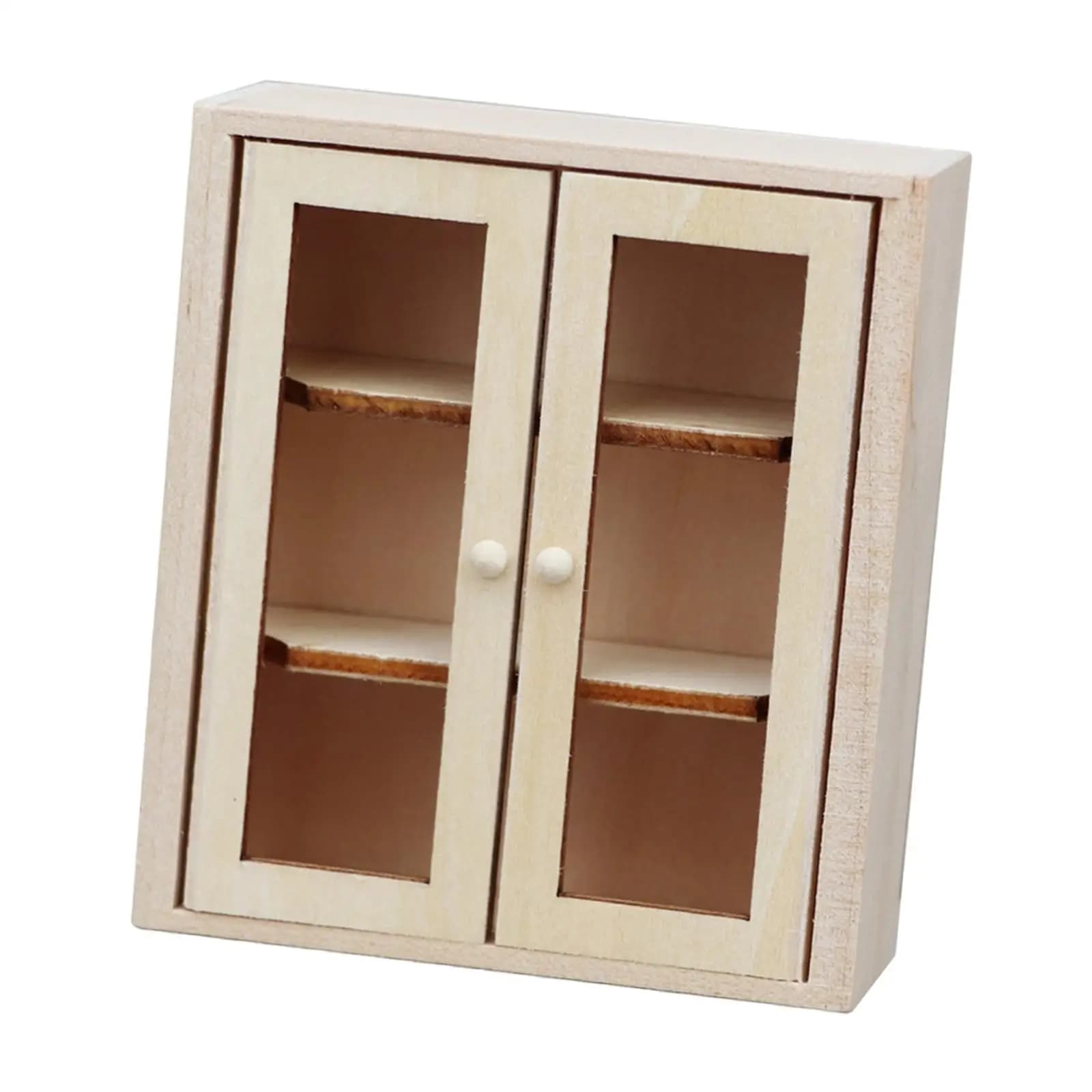Modellino di Armadio Dispensa in Scala 1/12, Mini Organizzatore da Tavolo, Accessori Fai-da-Te, Mobili in Miniatura in Legno per Decorazioni Paesaggistiche, Regalo