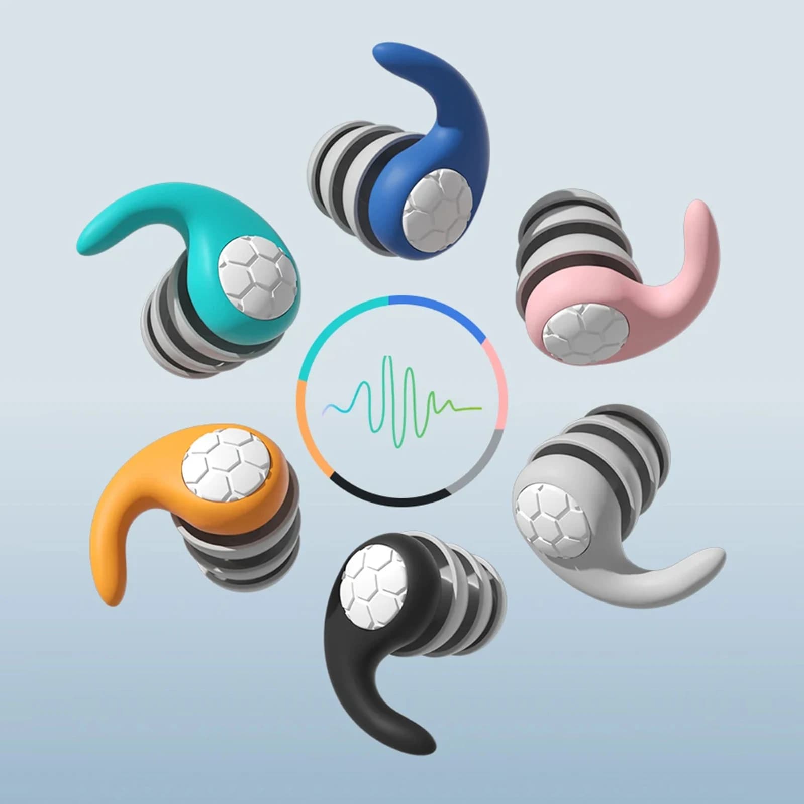 Swimming Silicone Earplugs Waterproof Noise-Reducing Sound Insulation Cap Three-Layer Washable Ear Protector for Children & Adul