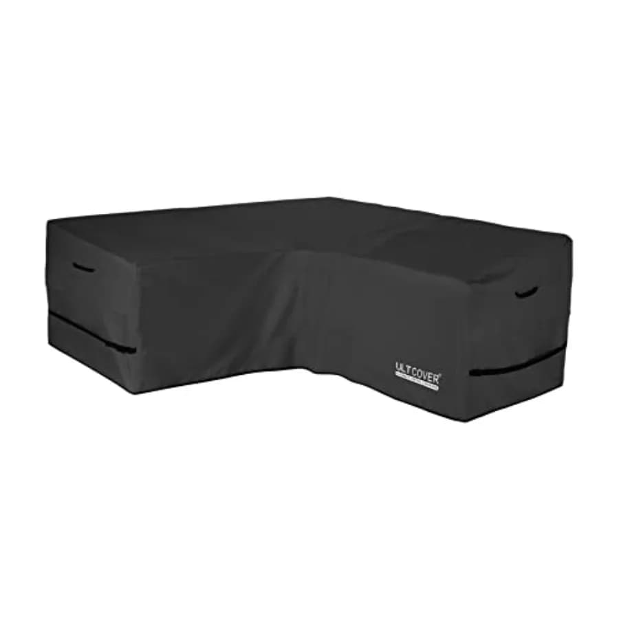 Waterproof outdoor V sofa cover for 5 seatable sofa, 85 inch width, black color