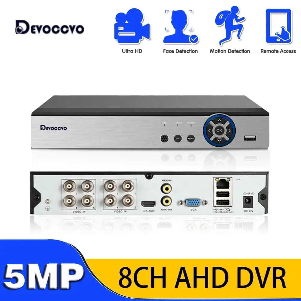 XMEYE 8 canali CCTV AHD DVR HD 5MP DVR AHD-N Hybrid 2K DVR 6in1 Videoregistratore per AHD TVI CVI CVBS Telecamera analogica Telecamera IP 8CH