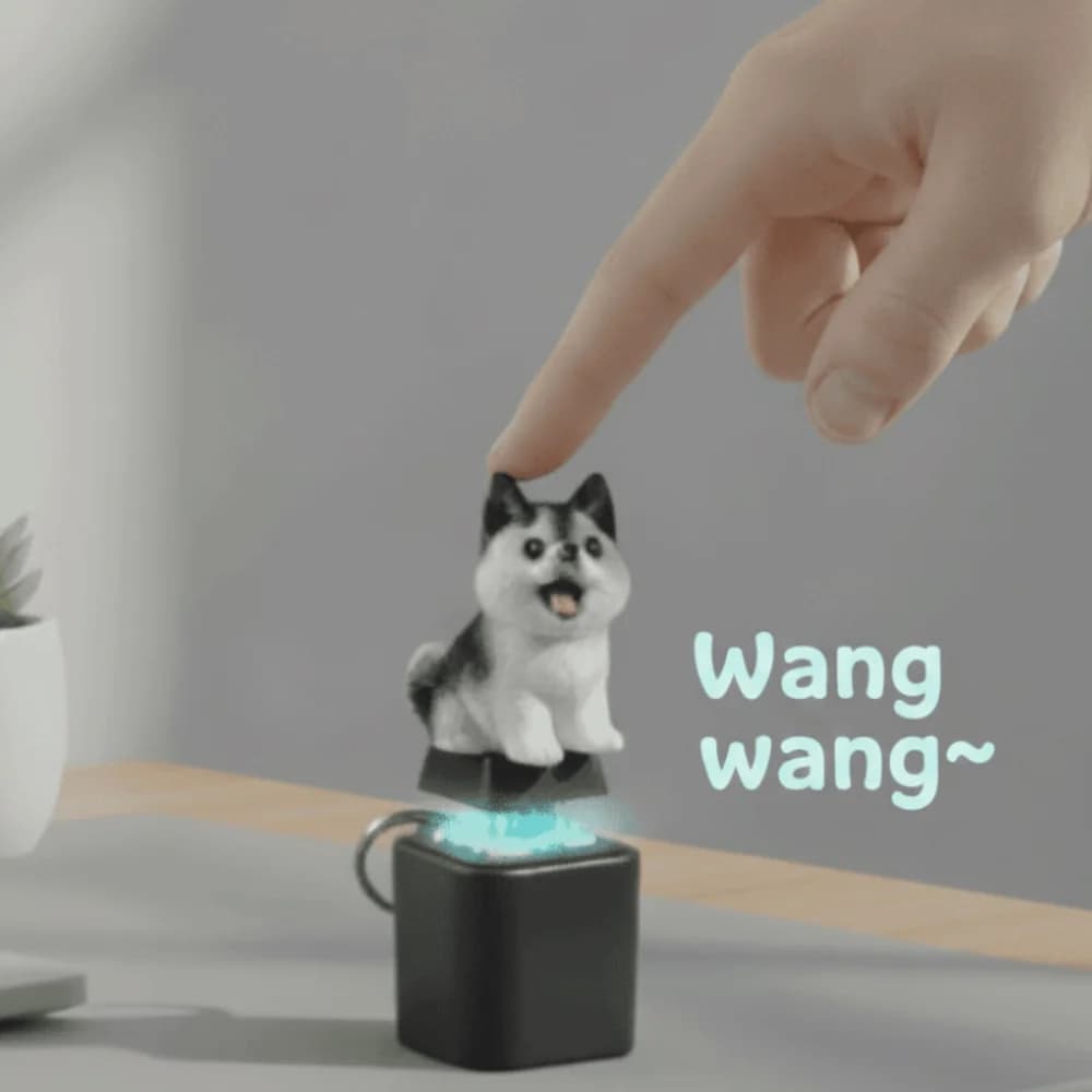 Rechargeable Fidget Button Key Chain Sounding Clicky Animal Keycap Glowing Portable Sound Light Key Ring Daily Entertainment