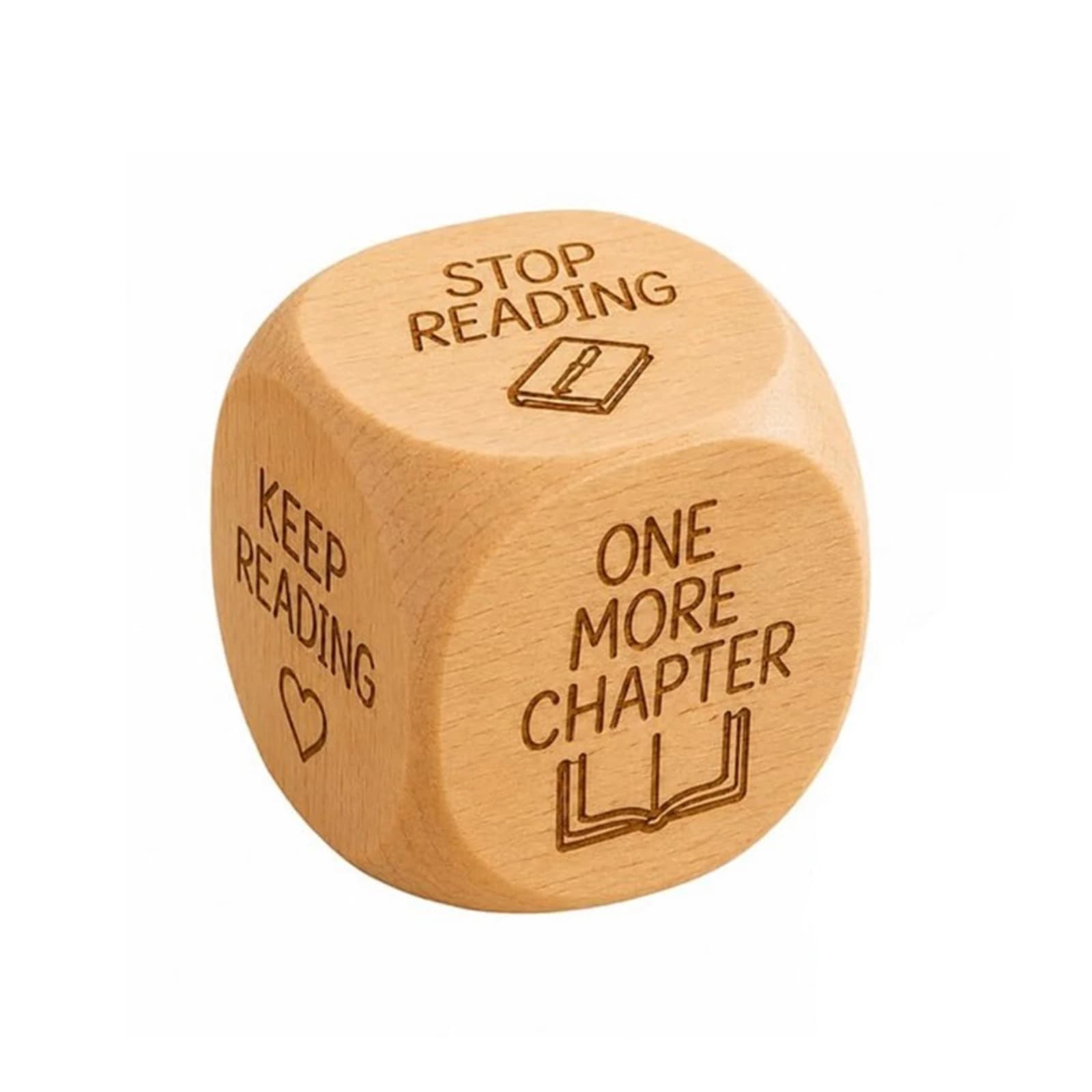 6-Sided Wooden Reading Dice – Giftable Creative Writing Tool for Beating Writer's Block - Inspiration Prompts Plus Fun Games