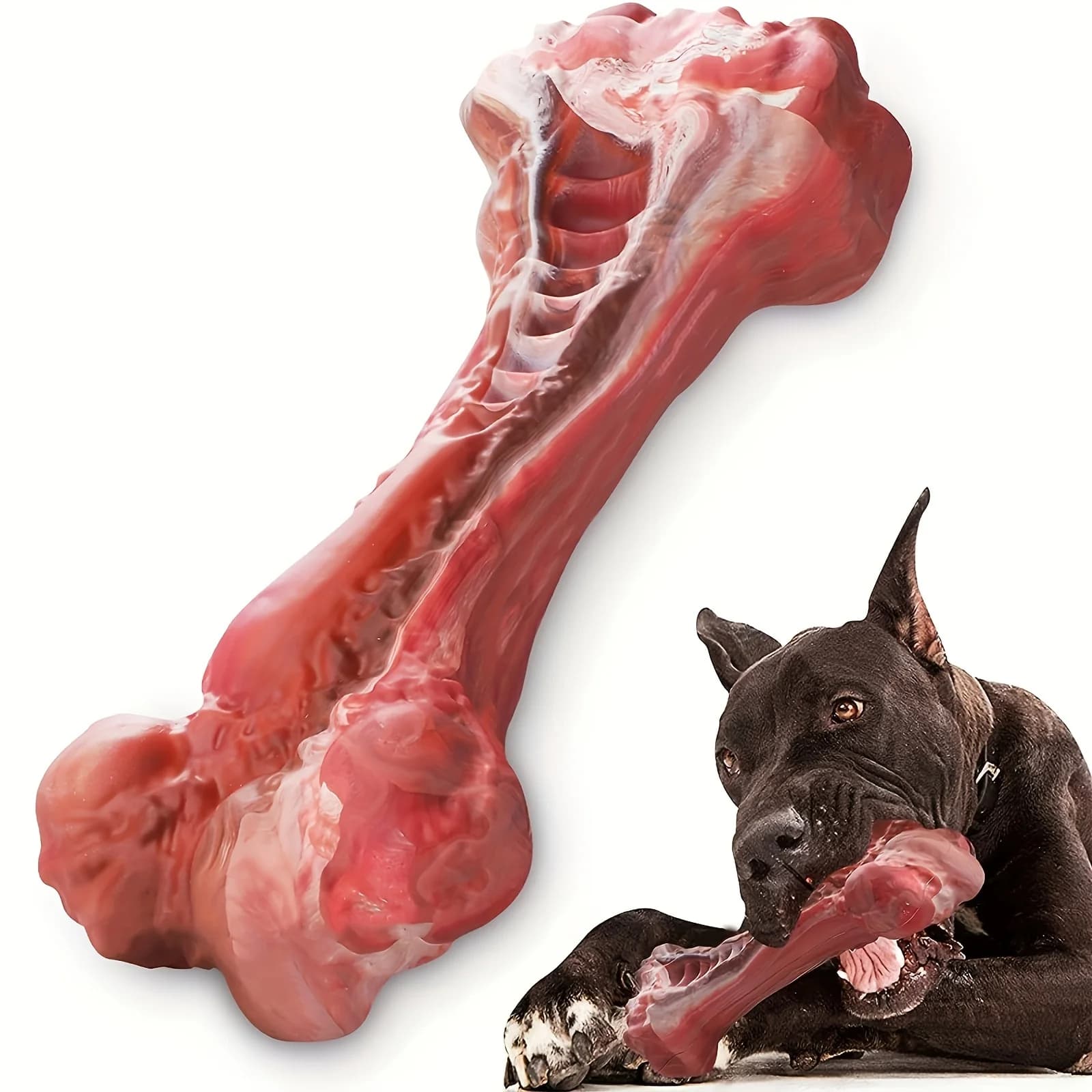 Silicone Dog Bite Toy, Natural Rubber Non-Toxic, Suitable for Strong Biting Dogs, Interactive Cleaning of Teeth Bones,