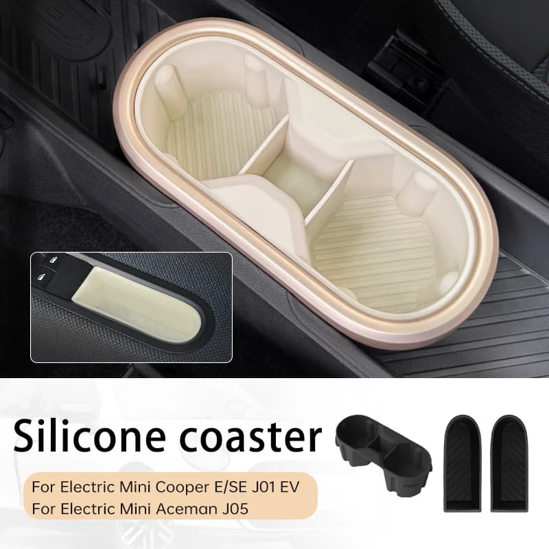 3PCS Silicone Wallet Storage Box For Mini Cooper E/SE J01 EV J05 Aceman Car Door Panel Non-slip Car Accessories