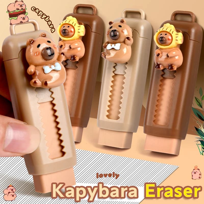 Gomma da cancellare retrattile Capybara Kawaii Colore casuale Forniture per ufficio scolastico di cancelleria coreana carina per il ritorno a scuola