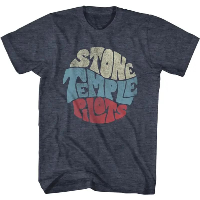 Stone Temple Pilots Circle Name Badge Men's T-shirt Rock Music Merch