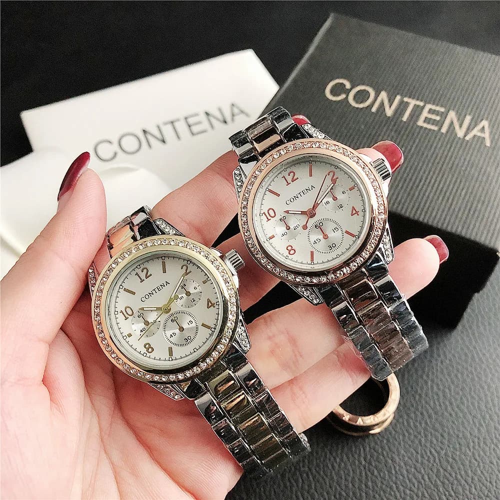 Nuovi orologi di fascia alta in acciaio inossidabile per donna Orologio al quarzo con strass di lusso Orologi da donna eleganti adatti per l'uso quotidiano