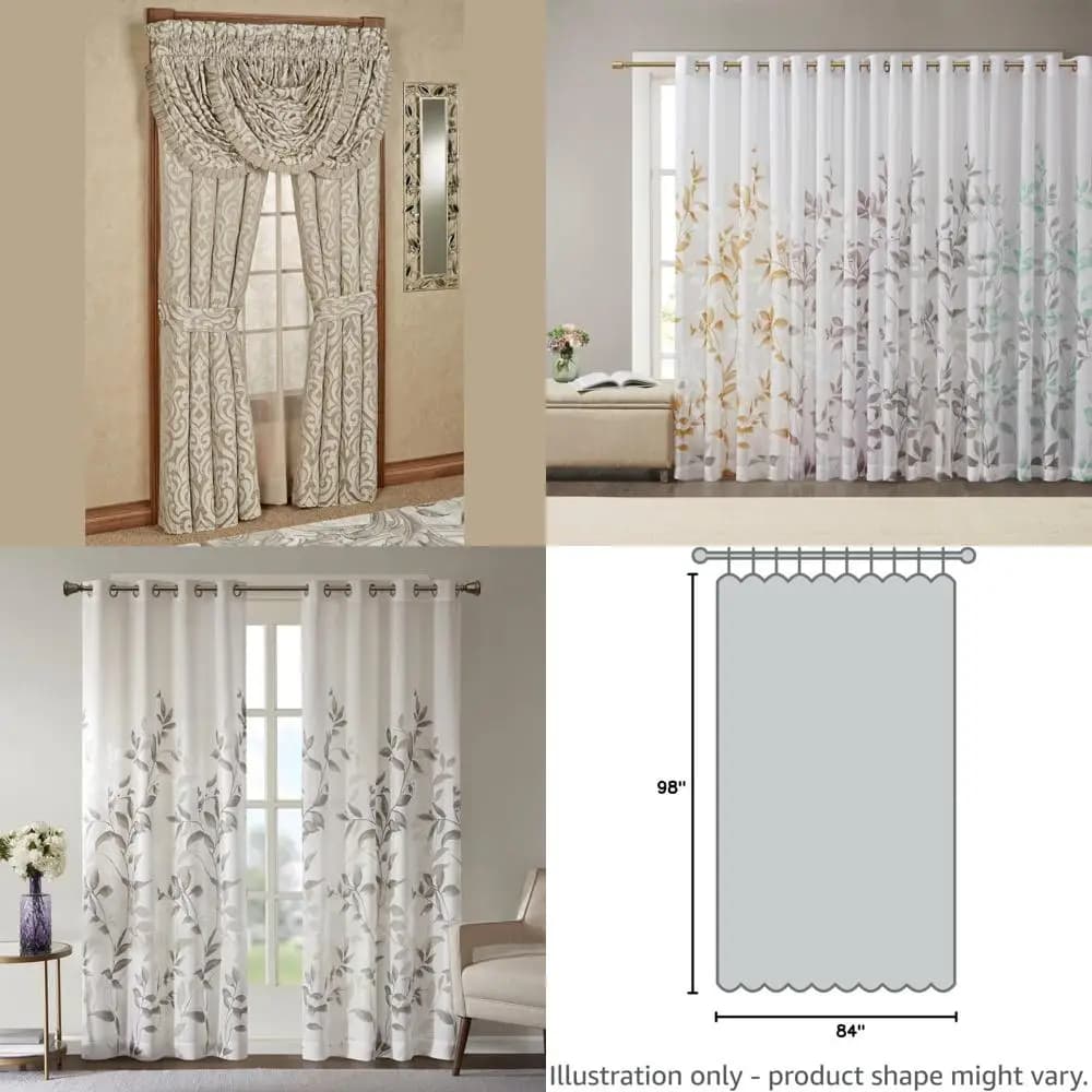 Tende per finestre color sabbia su misura, 98 x 84, set di paia con finitura su misura