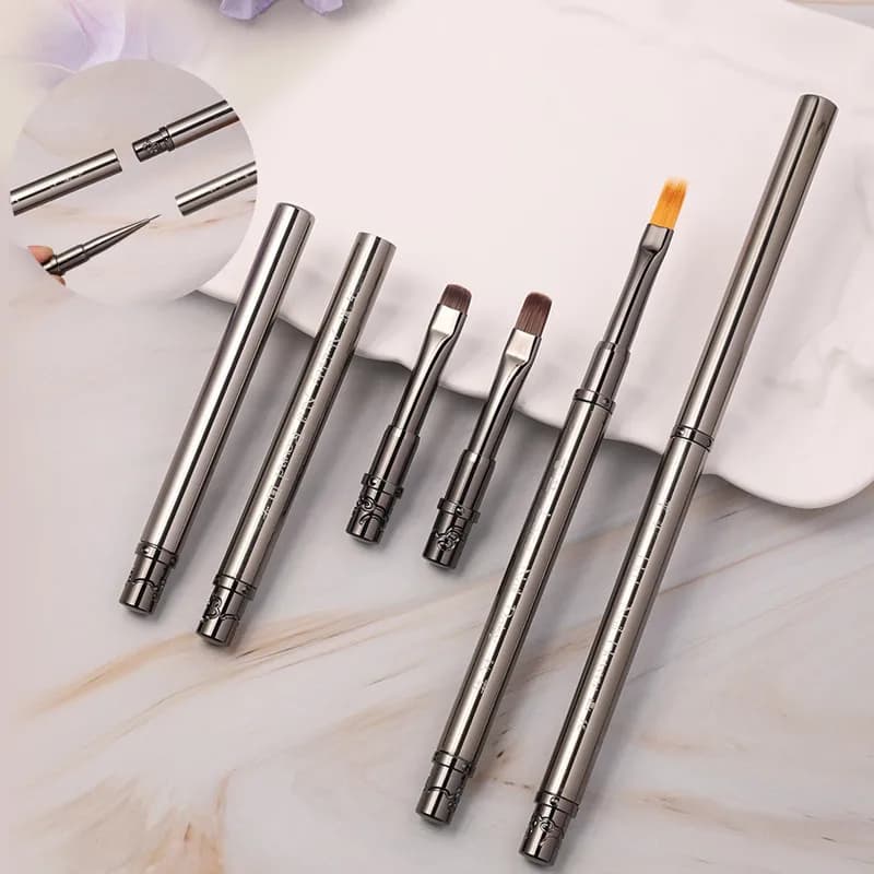 1/6PCS Double Head Nail Brush Liner Brush Painting Pen Gel Brush Crystal Nail Art Manicure