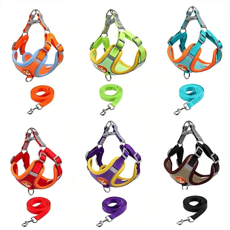 Pet Harness Vest Dogs Chest Strap Rope Reflective Dog Traction Rope Retractable for Small Dog Cat Traction Set Pet Accessories