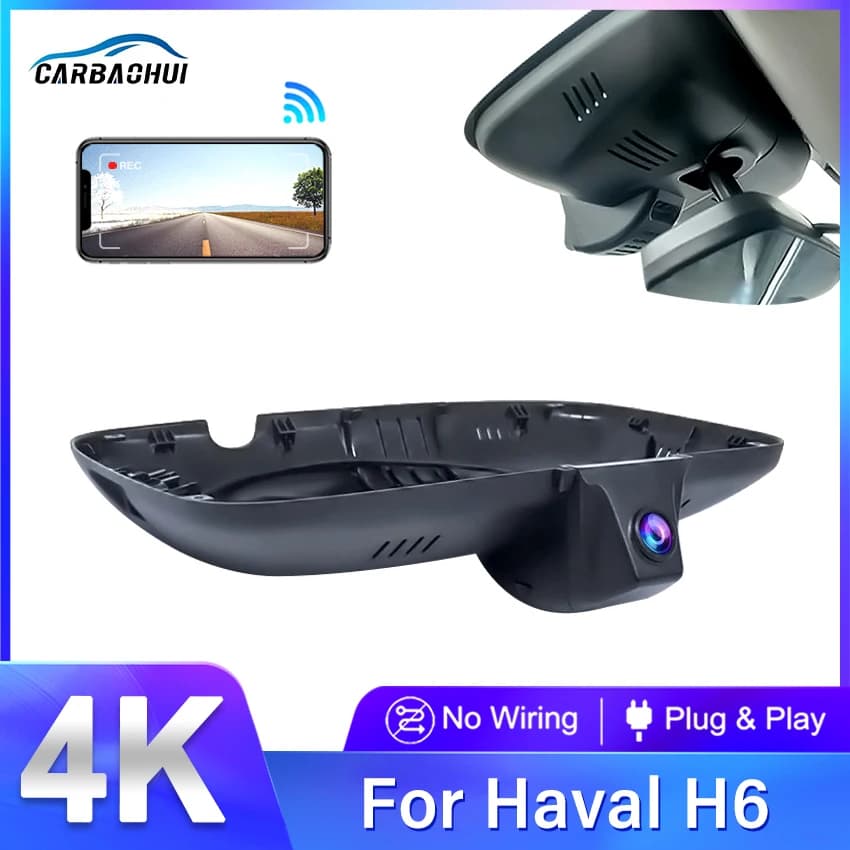 Telecamera Dash Cam 4K Anteriore e Posteriore per Haval H6 2021 2022 2023, Registratore per Auto con WIFI, Dispositivo di Registrazione DVR e Accessori