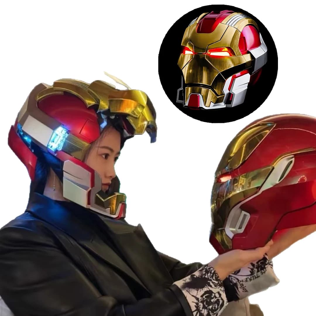 Iron Man Mk17 Jarvis 1:1 Full Face Helmet Voice Control Electric Wearable Collectible Cosplay Mask Prop Mecha Model Gifts Fans