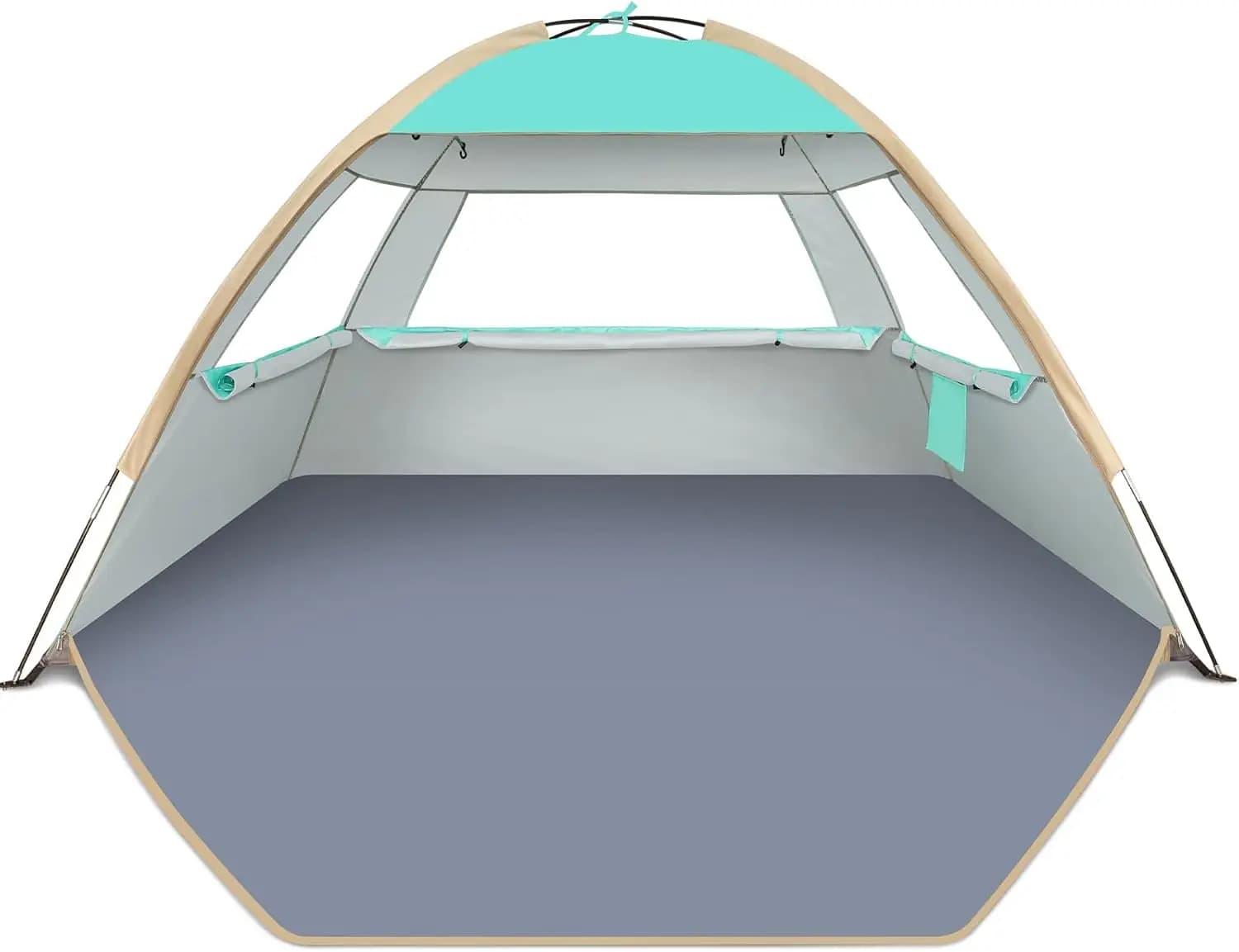 Tenda da Spiaggia Parasole per 4-5 Persone con Protezione UV, Gazebo Leggero e Facile da Montare per Campeggio
