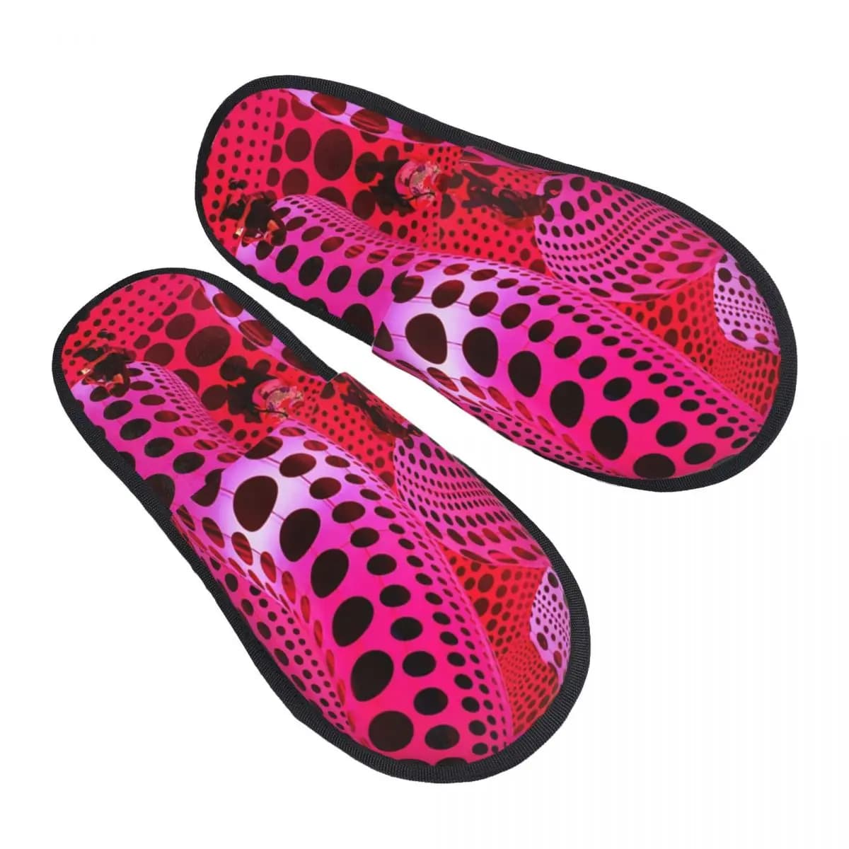Custom Home Slippers Yayoi Kusama in soft memory foam for women Pinky a pois comode hot slippers with non-slip sole