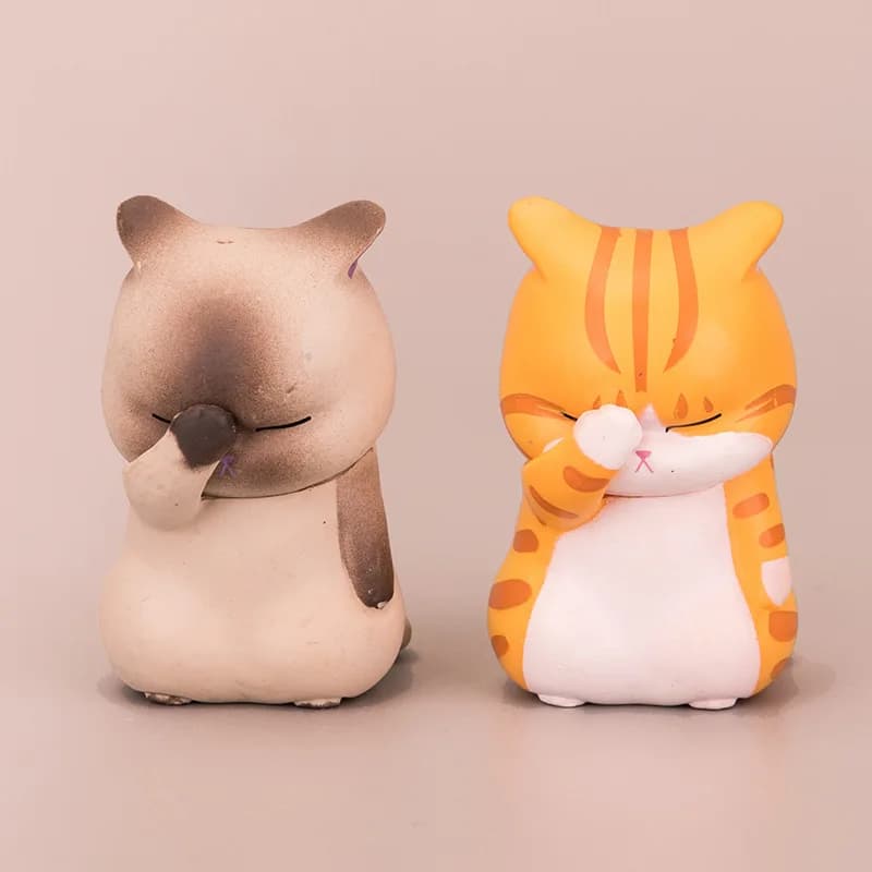 1pc Coprire il tuo volto Figura di gatto Cartoon Anime Periferico Gattino Bambola Giocattolo Ornamenti per torte