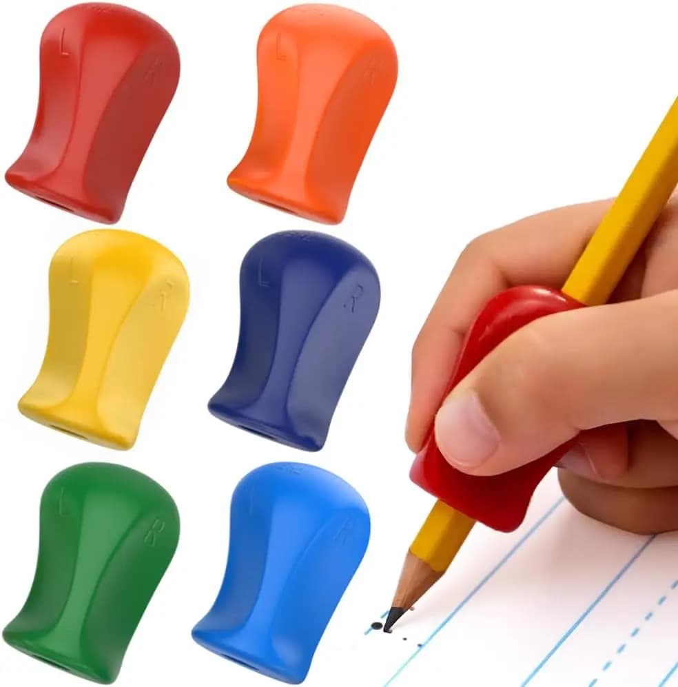 Impugnature ergonomiche per matite, confezione da 6, per bambini e adulti, migliorano la scrittura, comodo cuscino per le dita per mani destre e sinistre