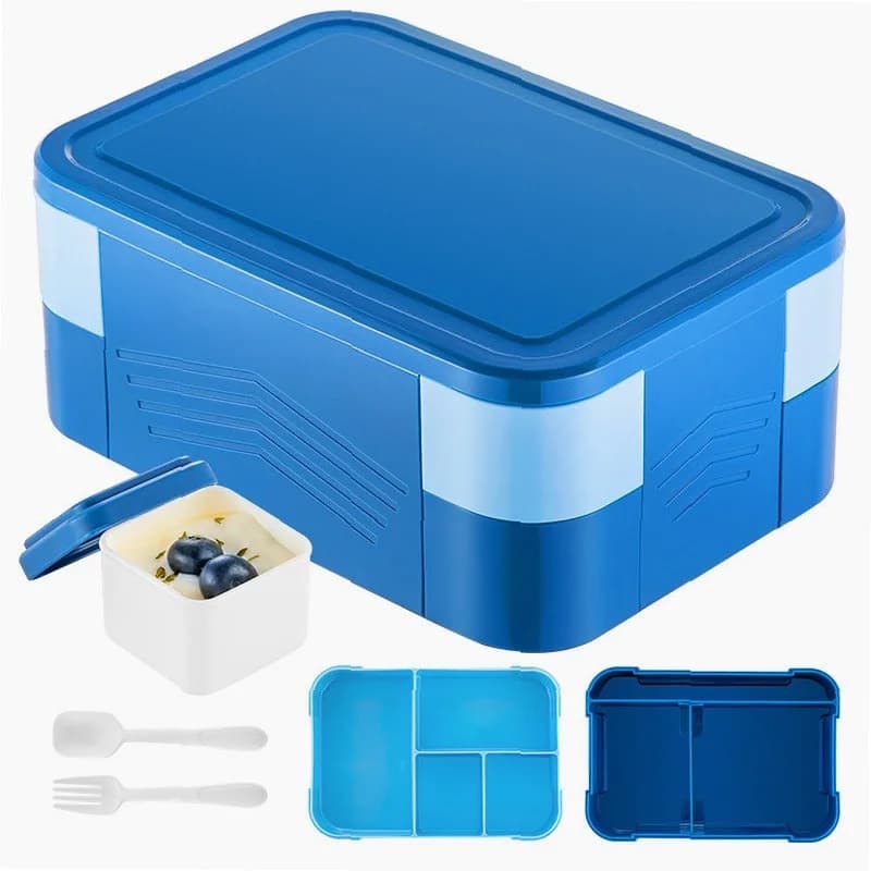 Freshkeeping Bento Box Leakproof Lunch Box with Compartments Microwave Safe Reusable Meal Prep Container for School Kids Adults