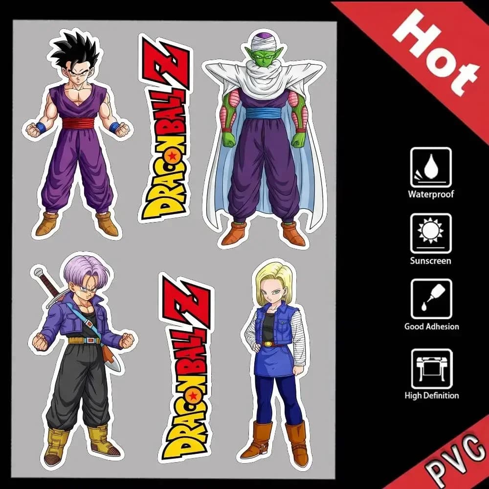 Adesivi Riflettenti Universali DRAGON BALL Vegeta Goku Multiuso per Auto, Bici, Casco, Tazza, Frigorifero - Decorazione e Copertura Graffi