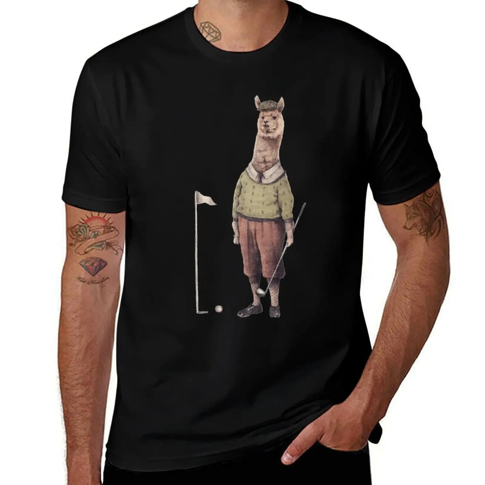 Alpaca Golf Club T-Shirt Breathable Lightweight Summer Top T-Shirt