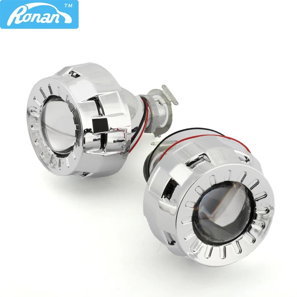RONAN Lente Proiettore Bi-xeno Più Piccola da 1.8'' 2.0'' per Retrofit e Styling Auto Moto, Lampadina Faro H7 H4 Tipo H1