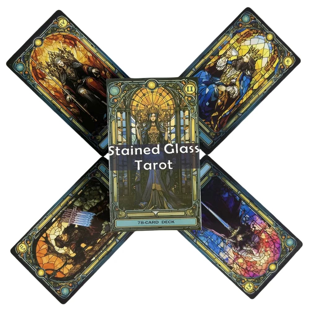 Carte dei tarocchi in vetro Stanined Un mazzo da 78 per principianti Mazzo Oracle Visioni inglesi Edizione divinazione Mazzo di Borad Giochi