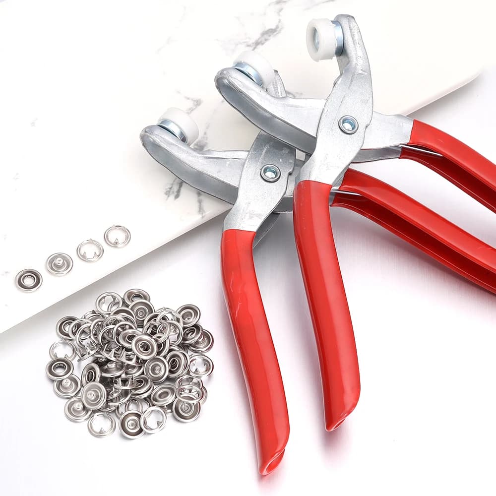50 pz 7.5-11mm Prong Anelli Bottoni Fibbia Pinze di Colore del Metallo Bottone A Pressione Artiglio Set FAI DA TE Pinza A Pressione A Mano Rivet fibbia cucire strumento