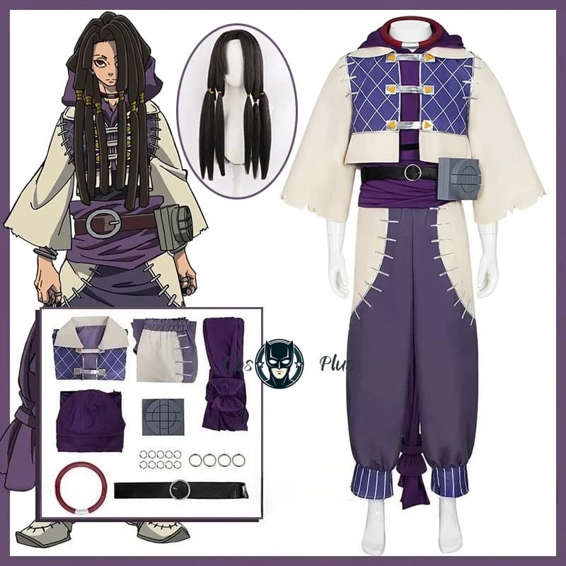 Anime Gachiakuta Jabber Wonger Cosplay Costume Wig Coat Vest Collar Belt Rings Bracelet Accessories Props Outfit Halloween Party