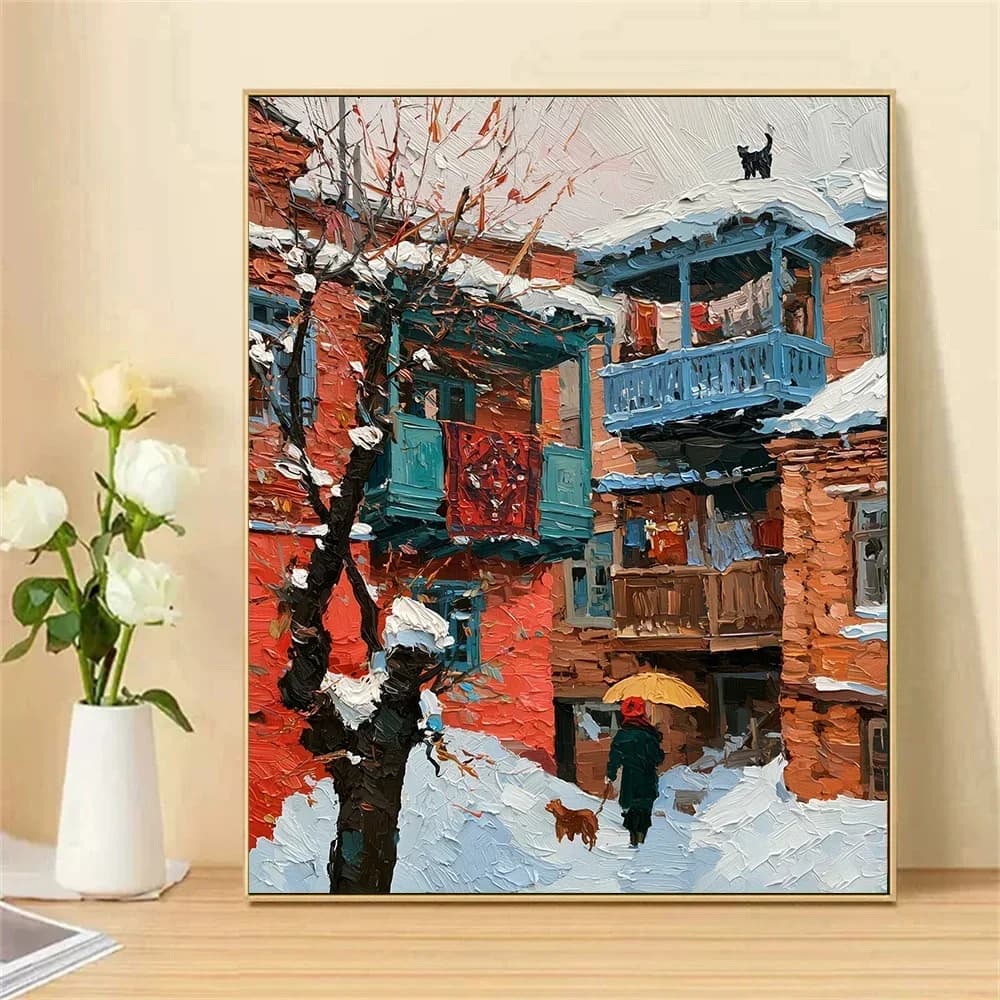 Painting by Numbers For Adult Kit cold winter DIY Dropshipping Canvas Oil Paint by Number Home Decor