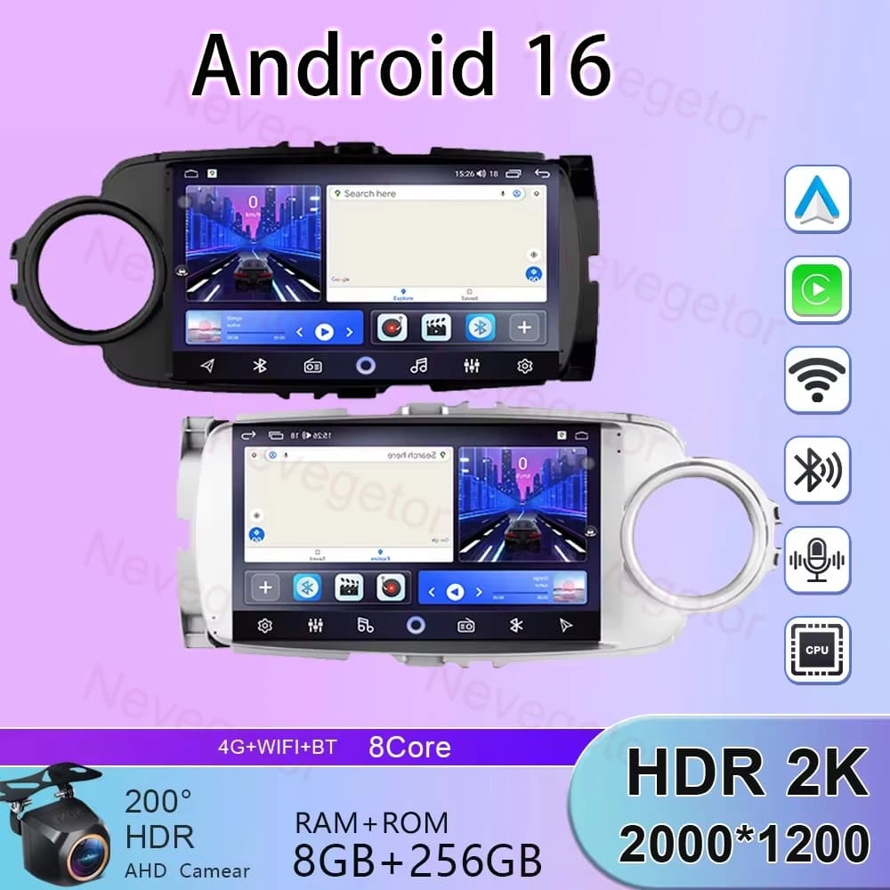 Car Radio Android Auto For Toyota Yaris 2012 - 2017 4G WIFI Head Unit Multimedia Video Player Navigation GPS Carplay No 2din DVD