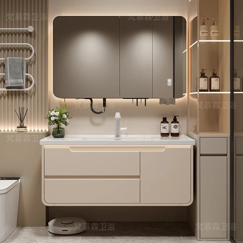 Guardaroba bianco Mobili per la casa economici Offerta Bagno Specchio Armadietto Doccia Armadi portaoggetti multifunzionali Mobile Bagno Wc