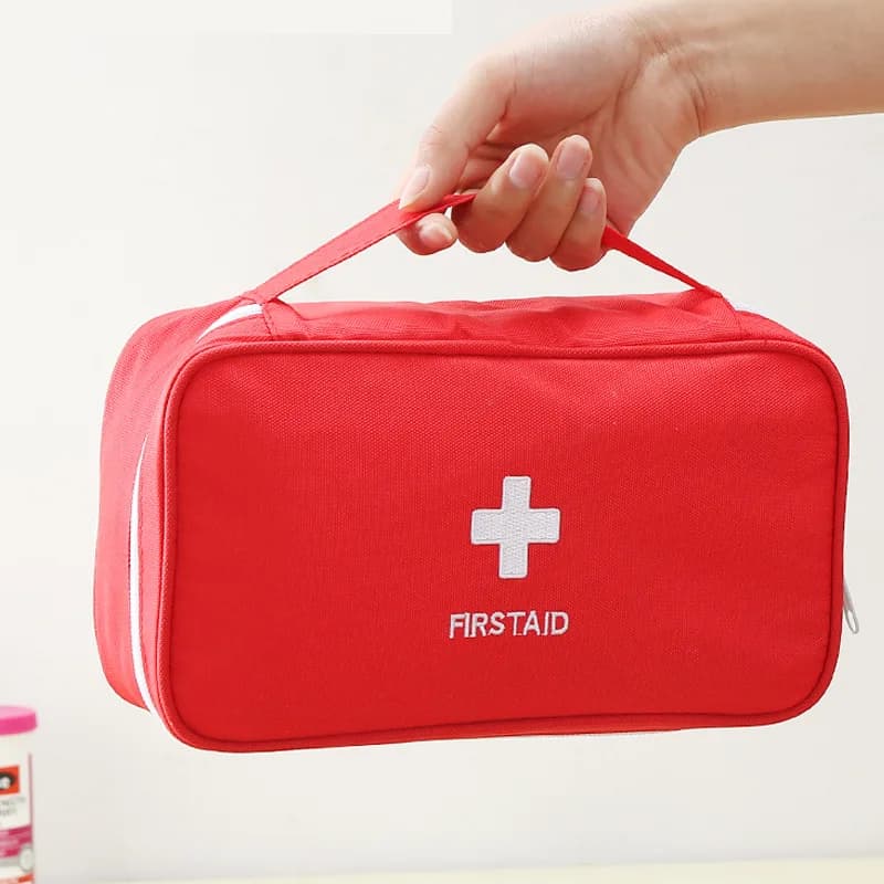 Kit di pronto soccorso vuoto di grandi dimensioni con manico Custodia portatile per borsa per organizer per fasciatura per pillole di pronto soccorso per auto da viaggio di sopravvivenza all'aperto