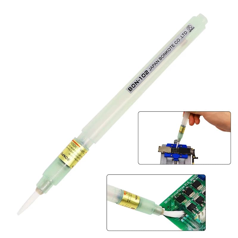 1 pz Penna per saldatura 102 Flux con applicatore di pasta saldante in resina, spazzola senza pulizia per saldatura BGA