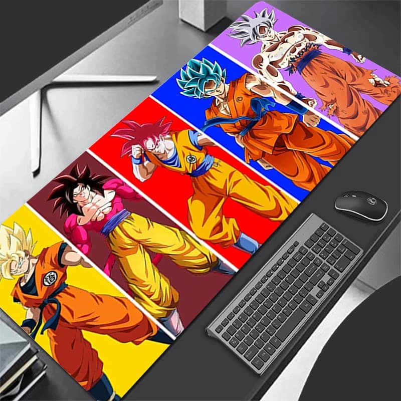 Tappetino per Mouse Grande Dragon Ball Z DBZ, Tappeto per Tastiera PC Laptop Gamer, Grande Mousepad con Bordo Bianco e Nappine in Gomma