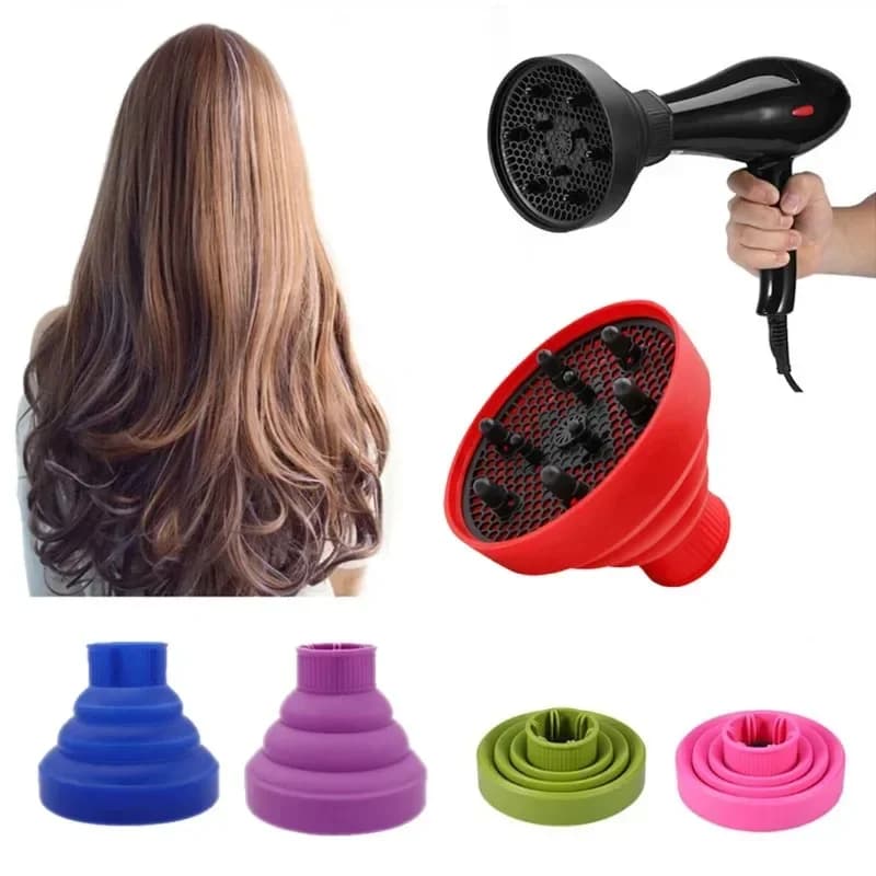 Copertura per strumento da salone con diffusore per asciugacapelli in silicone, asciugatura a dispersione resistente alla temperatura regolabile, speciale per parrucche di capelli veri